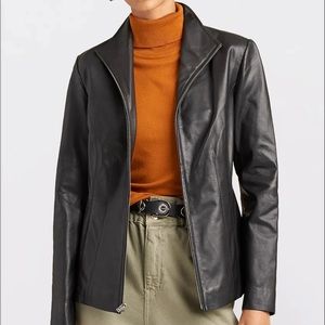 COLE HAAN - Lambskin leather jacket blazer, Size Small, Petite